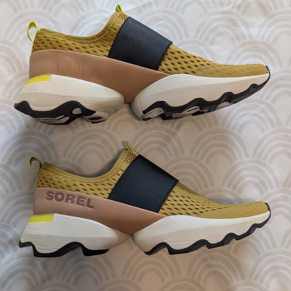 Sorel Yellow and Black Slip-On Sneakers